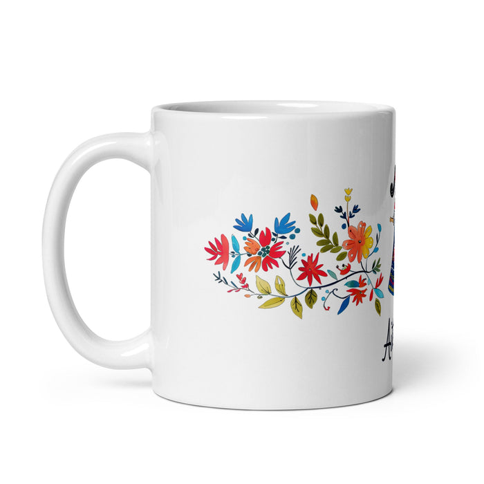 Aitana Exclusive Name Art Piece Home Office Work Coffee Mug Mexican Spanish Pride Gift Cup One - Of - A - Kind Calligraphy White Glossy Mug | A27 - Mexicada