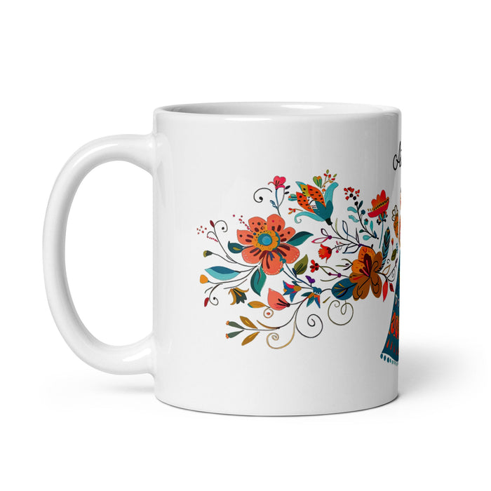 Aitana Exclusive Name Art Piece Home Office Work Coffee Mug Mexican Spanish Pride Gift Cup One - Of - A - Kind Calligraphy White Glossy Mug | A28 - Mexicada