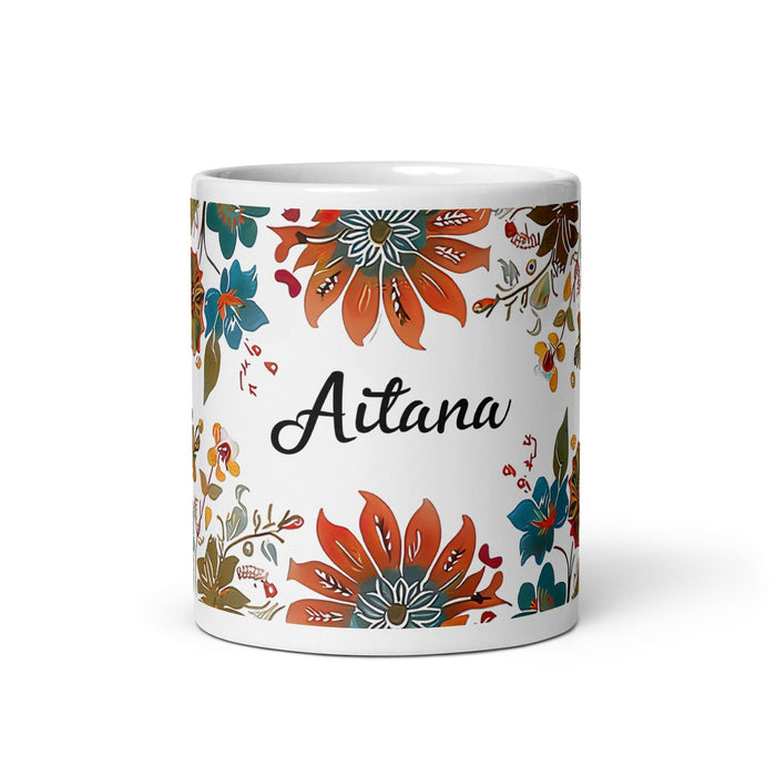 Aitana Exclusive Name Art Piece Home Office Work Coffee Mug Mexican Spanish Pride Gift Cup One-Of-A-Kind Calligraphy White Glossy Mug | A30 Mexicada