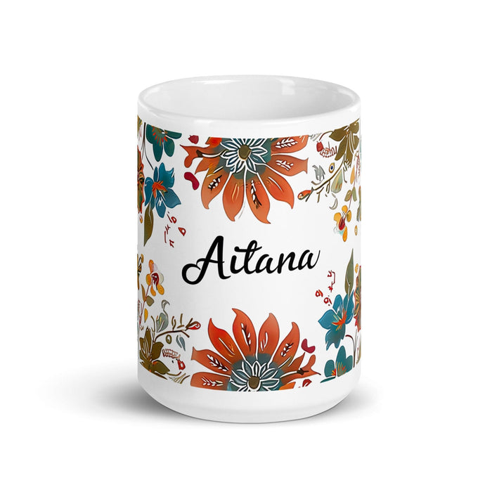 Aitana Exclusive Name Art Piece Home Office Work Coffee Mug Mexican Spanish Pride Gift Cup One-Of-A-Kind Calligraphy White Glossy Mug | A30 Mexicada