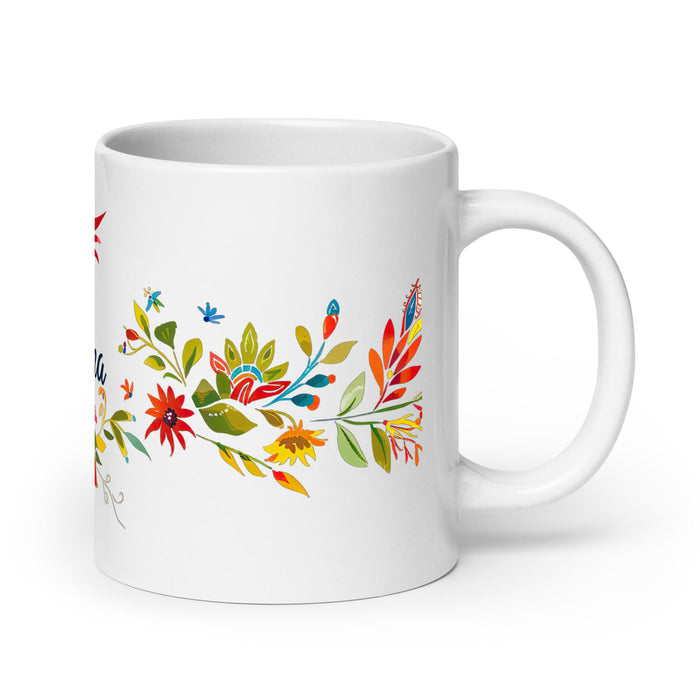 Aitana Exclusive Name Art Piece Home Office Work Coffee Mug Mexican Spanish Pride Gift Cup One - Of - A - Kind Calligraphy White Glossy Mug | A31 - Mexicada