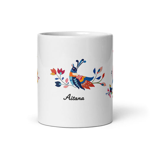 Aitana Exclusive Name Art Piece Home Office Work Coffee Mug Mexican Spanish Pride Gift Cup One-Of-A-Kind Calligraphy White Glossy Mug | A32 Mexicada