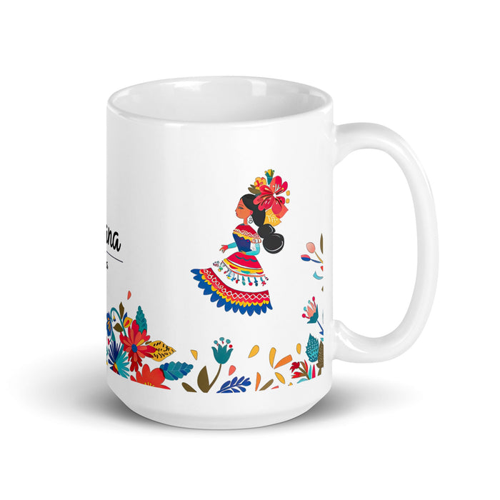 Aitana Exclusive Name Art Piece Home Office Work Coffee Mug Mexican Spanish Pride Gift Cup One - Of - A - Kind Calligraphy White Glossy Mug | A35 - Mexicada