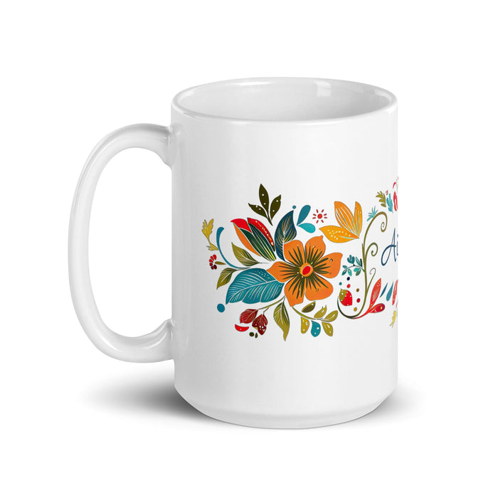 Aitana Exclusive Name Art Piece Home Office Work Coffee Mug Mexican Spanish Pride Gift Cup One - Of - A - Kind Calligraphy White Glossy Mug | A36 - Mexicada