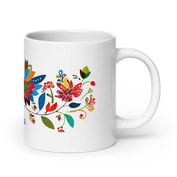 Aitana Exclusive Name Art Piece Home Office Work Coffee Mug Mexican Spanish Pride Gift Cup One-Of-A-Kind Calligraphy White Glossy Mug | A4 Mexicada 20 oz