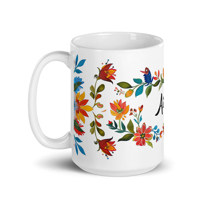 Aitana Exclusive Name Art Piece Home Office Work Coffee Mug Mexican Spanish Pride Gift Cup One - Of - A - Kind Calligraphy White Glossy Mug | A40 - Mexicada