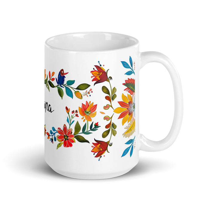 Aitana Exclusive Name Art Piece Home Office Work Coffee Mug Mexican Spanish Pride Gift Cup One - Of - A - Kind Calligraphy White Glossy Mug | A40 - Mexicada