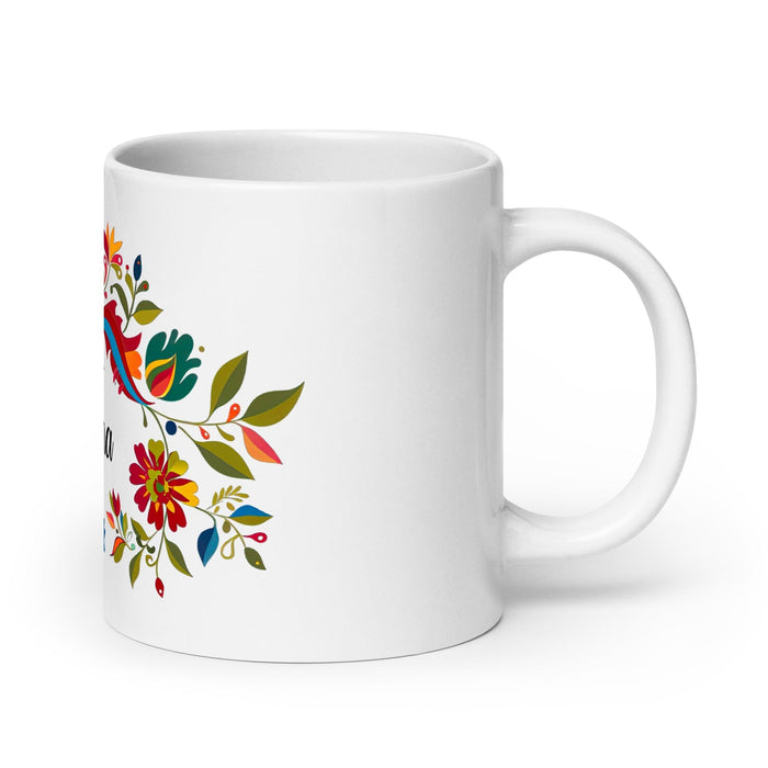 Aitana Exclusive Name Art Piece Home Office Work Coffee Mug Mexican Spanish Pride Gift Cup One-Of-A-Kind Calligraphy White Glossy Mug | A6 Mexicada 20 oz