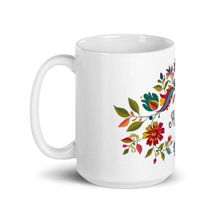 Aitana Exclusive Name Art Piece Home Office Work Coffee Mug Mexican Spanish Pride Gift Cup One-Of-A-Kind Calligraphy White Glossy Mug | A6 Mexicada