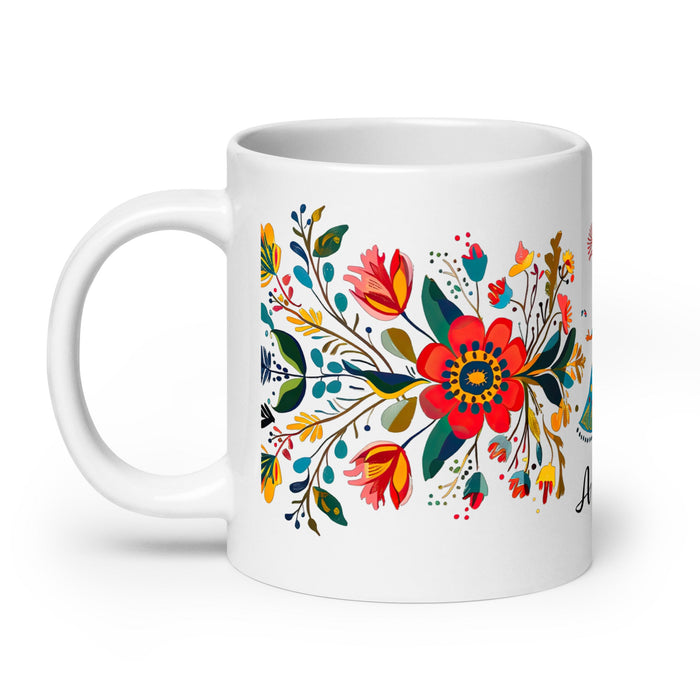 Aitana Exclusive Name Art Piece Home Office Work Coffee Mug Mexican Spanish Pride Gift Cup One - Of - A - Kind Calligraphy White Glossy Mug | A8 - Mexicada