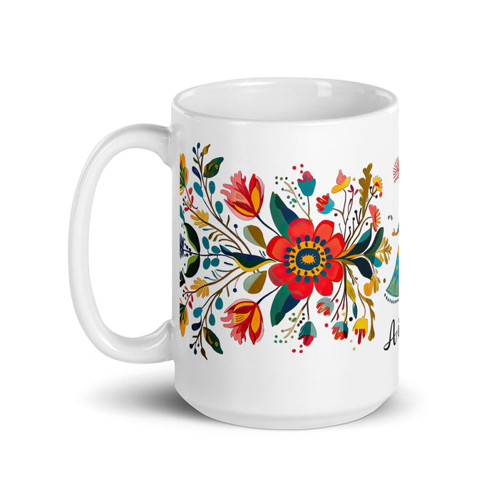 Aitana Exclusive Name Art Piece Home Office Work Coffee Mug Mexican Spanish Pride Gift Cup One - Of - A - Kind Calligraphy White Glossy Mug | A8 - Mexicada