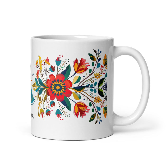 Aitana Exclusive Name Art Piece Home Office Work Coffee Mug Mexican Spanish Pride Gift Cup One-Of-A-Kind Calligraphy White Glossy Mug | A8 Mexicada 11 oz