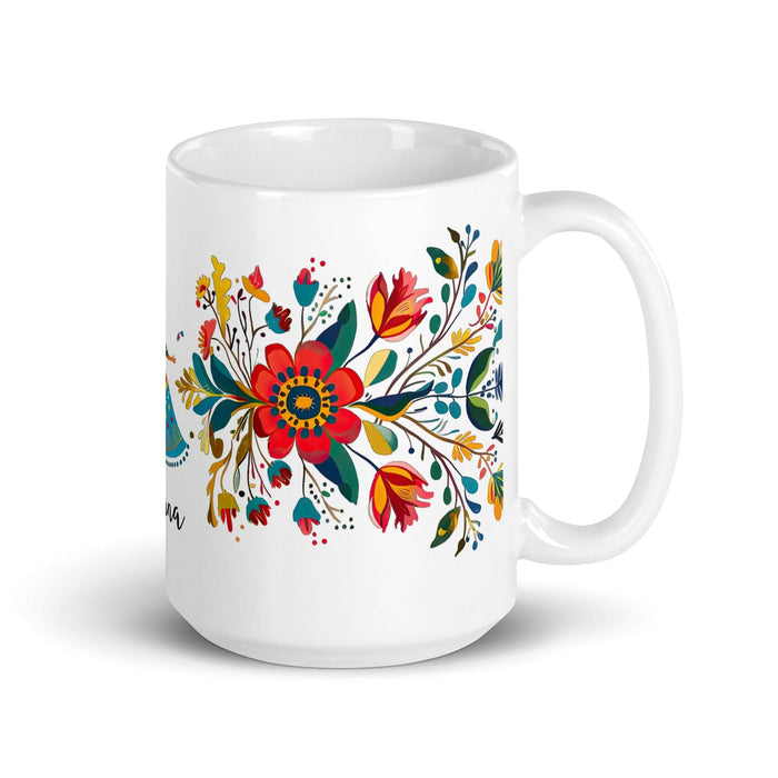 Aitana Exclusive Name Art Piece Home Office Work Coffee Mug Mexican Spanish Pride Gift Cup One-Of-A-Kind Calligraphy White Glossy Mug | A8 Mexicada 15 oz