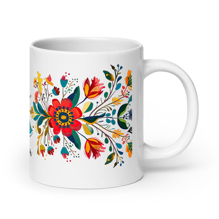 Aitana Exclusive Name Art Piece Home Office Work Coffee Mug Mexican Spanish Pride Gift Cup One-Of-A-Kind Calligraphy White Glossy Mug | A8 Mexicada 20 oz