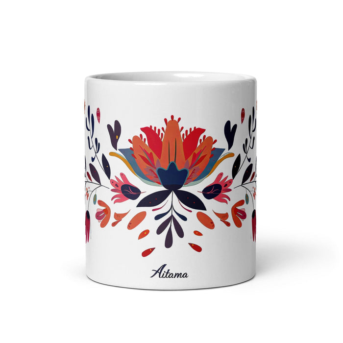 Aitana Exclusive Name Art Piece Home Office Work Coffee Mug Mexican Spanish Pride Gift Cup One-Of-A-Kind Calligraphy White Glossy Mug | A9 Mexicada