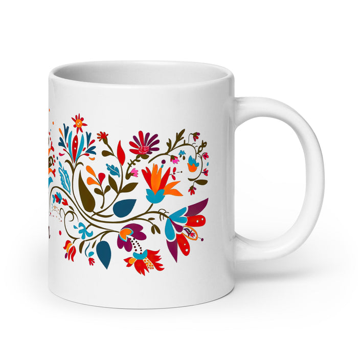 Alan Exclusive Name Art Piece Home Office Work Coffee Mug Mexican Spanish Pride Gift Cup One - Of - A - Kind Calligraphy White Glossy Mug | A4 - Mexicada