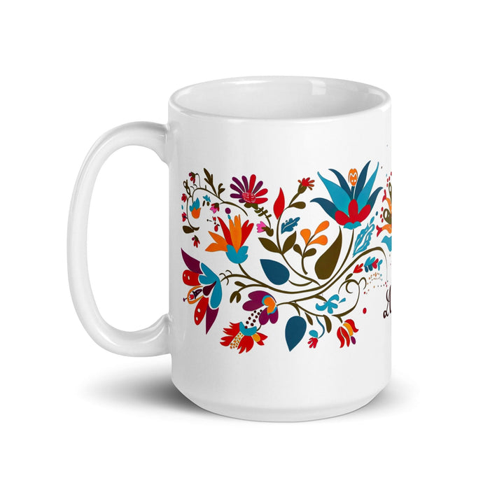 Alan Exclusive Name Art Piece Home Office Work Coffee Mug Mexican Spanish Pride Gift Cup One-Of-A-Kind Calligraphy White Glossy Mug | A4 Mexicada