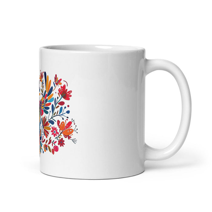 Alan Exclusive Name Art Piece Home Office Work Coffee Mug Mexican Spanish Pride Gift Cup One-Of-A-Kind Calligraphy White Glossy Mug | A5 Mexicada 11 oz