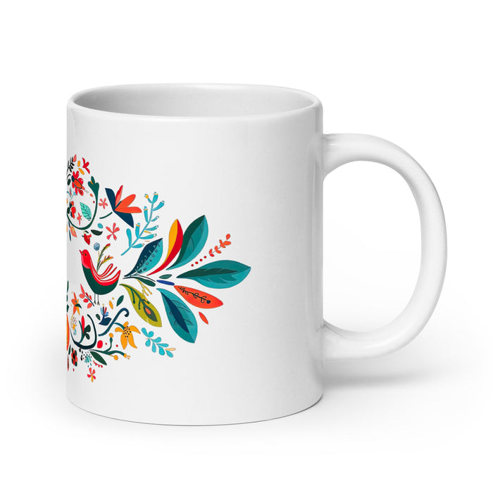 Alba Exclusive Name Art Piece Home Office Work Coffee Mug Mexican Spanish Pride Gift Cup One - Of - A - Kind Calligraphy White Glossy Mug | A1 - Mexicada