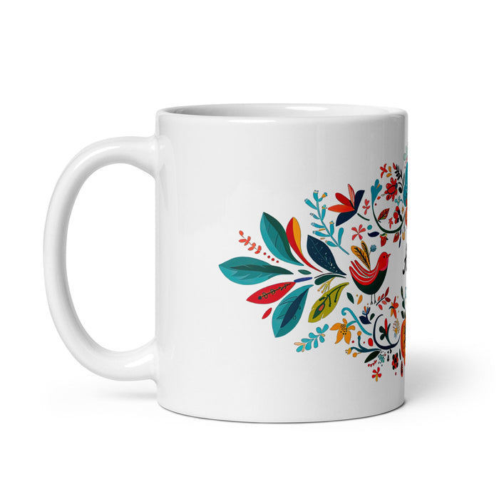 Alba Exclusive Name Art Piece Home Office Work Coffee Mug Mexican Spanish Pride Gift Cup One - Of - A - Kind Calligraphy White Glossy Mug | A1 - Mexicada