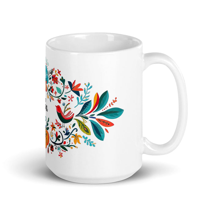 Alba Exclusive Name Art Piece Home Office Work Coffee Mug Mexican Spanish Pride Gift Cup One-Of-A-Kind Calligraphy White Glossy Mug | A1 Mexicada 15 oz