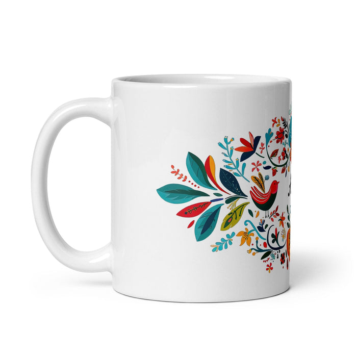 Alba Exclusive Name Art Piece Home Office Work Coffee Mug Mexican Spanish Pride Gift Cup One-Of-A-Kind Calligraphy White Glossy Mug | A1 Mexicada