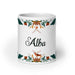 Alba Exclusive Name Art Piece Home Office Work Coffee Mug Mexican Spanish Pride Gift Cup One-Of-A-Kind Calligraphy White Glossy Mug | A10 Mexicada