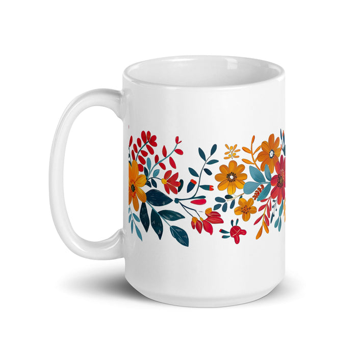 Alba Exclusive Name Art Piece Home Office Work Coffee Mug Mexican Spanish Pride Gift Cup One - Of - A - Kind Calligraphy White Glossy Mug | A11 - Mexicada