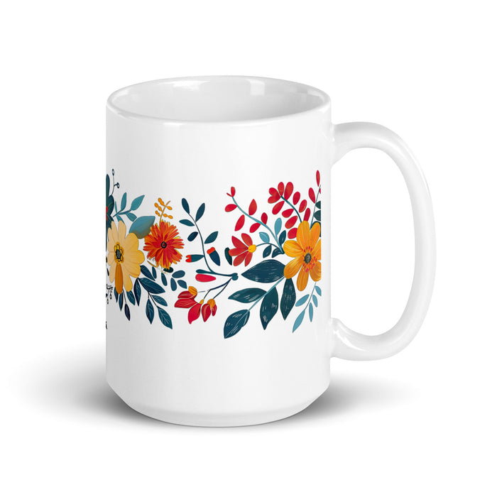 Alba Exclusive Name Art Piece Home Office Work Coffee Mug Mexican Spanish Pride Gift Cup One - Of - A - Kind Calligraphy White Glossy Mug | A11 - Mexicada