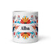 Alba Exclusive Name Art Piece Home Office Work Coffee Mug Mexican Spanish Pride Gift Cup One - Of - A - Kind Calligraphy White Glossy Mug | A15 - Mexicada