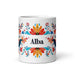 Alba Exclusive Name Art Piece Home Office Work Coffee Mug Mexican Spanish Pride Gift Cup One-Of-A-Kind Calligraphy White Glossy Mug | A15 Mexicada