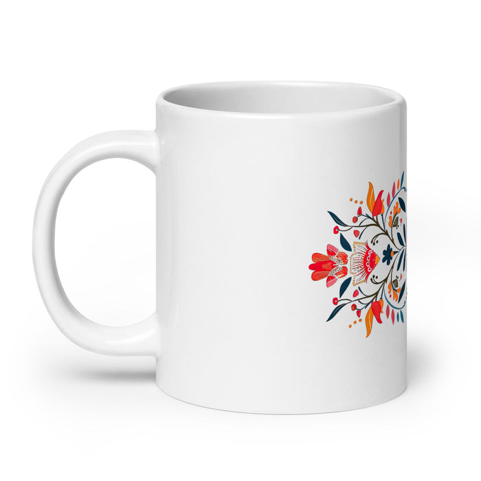 Alba Exclusive Name Art Piece Home Office Work Coffee Mug Mexican Spanish Pride Gift Cup One - Of - A - Kind Calligraphy White Glossy Mug | A16 - Mexicada