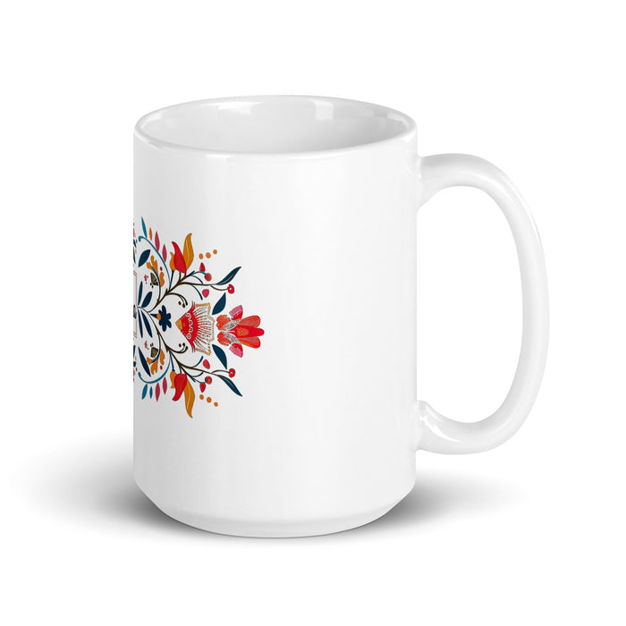 Alba Exclusive Name Art Piece Home Office Work Coffee Mug Mexican Spanish Pride Gift Cup One - Of - A - Kind Calligraphy White Glossy Mug | A16 - Mexicada