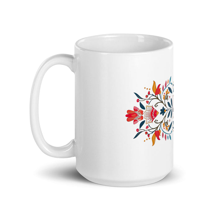 Alba Exclusive Name Art Piece Home Office Work Coffee Mug Mexican Spanish Pride Gift Cup One - Of - A - Kind Calligraphy White Glossy Mug | A16 - Mexicada