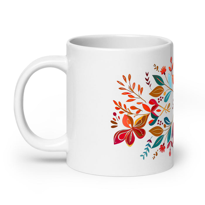 Alba Exclusive Name Art Piece Home Office Work Coffee Mug Mexican Spanish Pride Gift Cup One - Of - A - Kind Calligraphy White Glossy Mug | A18 - Mexicada