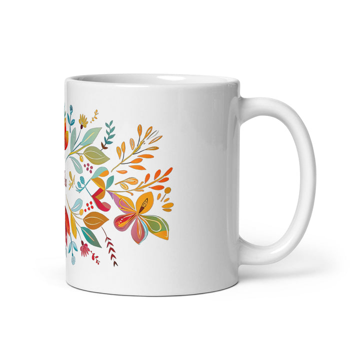 Alba Exclusive Name Art Piece Home Office Work Coffee Mug Mexican Spanish Pride Gift Cup One - Of - A - Kind Calligraphy White Glossy Mug | A18 - Mexicada