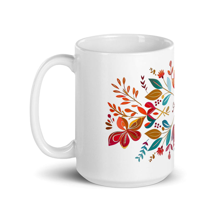 Alba Exclusive Name Art Piece Home Office Work Coffee Mug Mexican Spanish Pride Gift Cup One-Of-A-Kind Calligraphy White Glossy Mug | A18 Mexicada