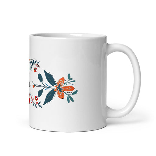 Alba Exclusive Name Art Piece Home Office Work Coffee Mug Mexican Spanish Pride Gift Cup One-Of-A-Kind Calligraphy White Glossy Mug | A19 Mexicada 11 oz