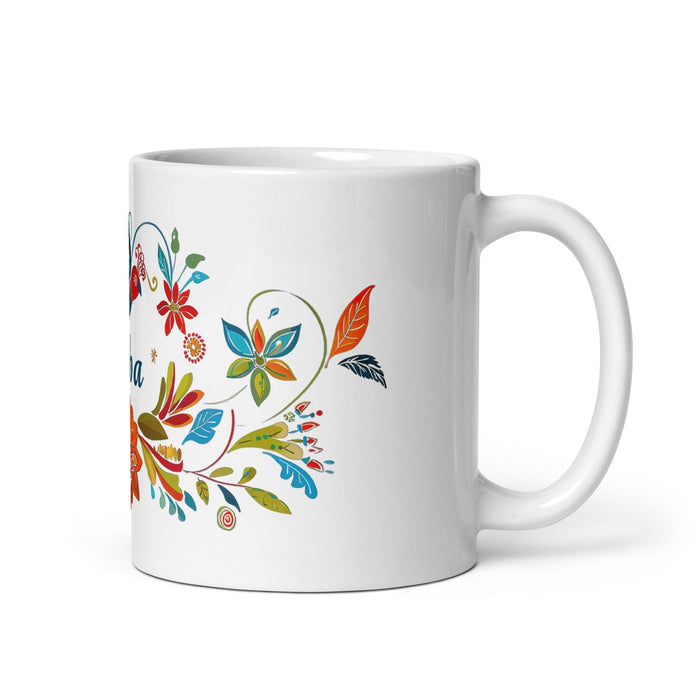 Alba Exclusive Name Art Piece Home Office Work Coffee Mug Mexican Spanish Pride Gift Cup One-Of-A-Kind Calligraphy White Glossy Mug | A2 Mexicada 11 oz