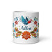 Alba Exclusive Name Art Piece Home Office Work Coffee Mug Mexican Spanish Pride Gift Cup One-Of-A-Kind Calligraphy White Glossy Mug | A2 Mexicada