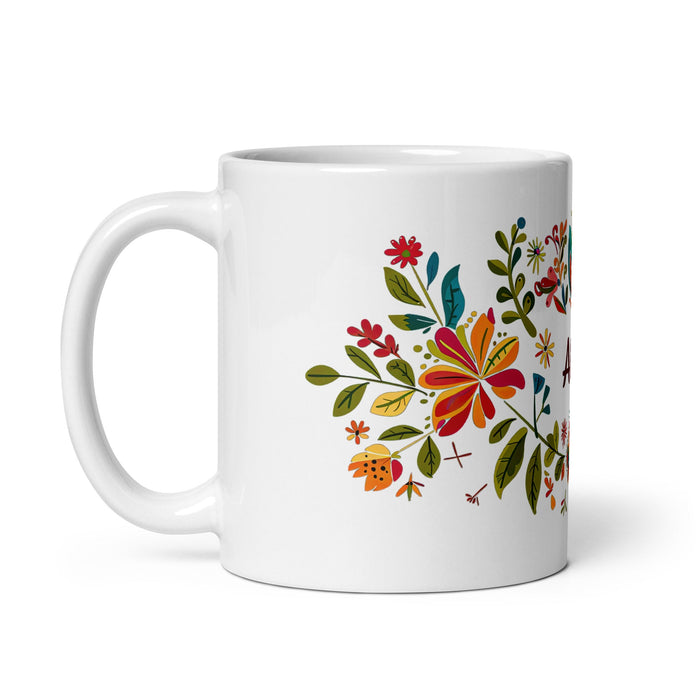 Alba Exclusive Name Art Piece Home Office Work Coffee Mug Mexican Spanish Pride Gift Cup One - Of - A - Kind Calligraphy White Glossy Mug | A20 - Mexicada