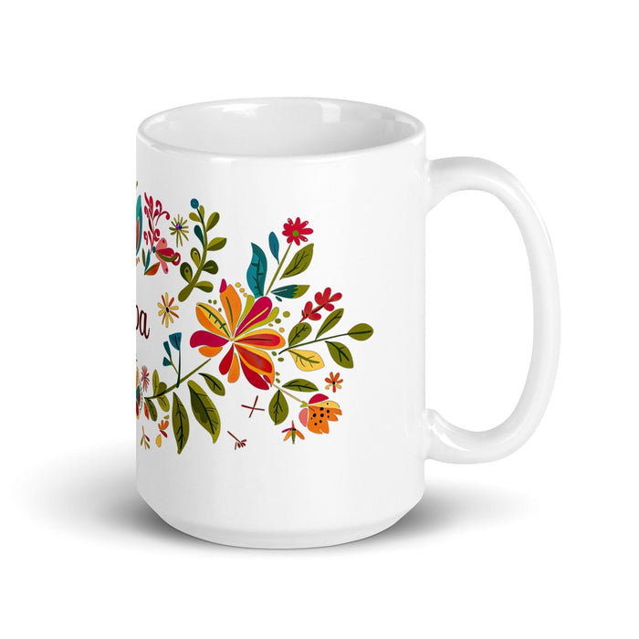 Alba Exclusive Name Art Piece Home Office Work Coffee Mug Mexican Spanish Pride Gift Cup One-Of-A-Kind Calligraphy White Glossy Mug | A20 Mexicada 15 oz