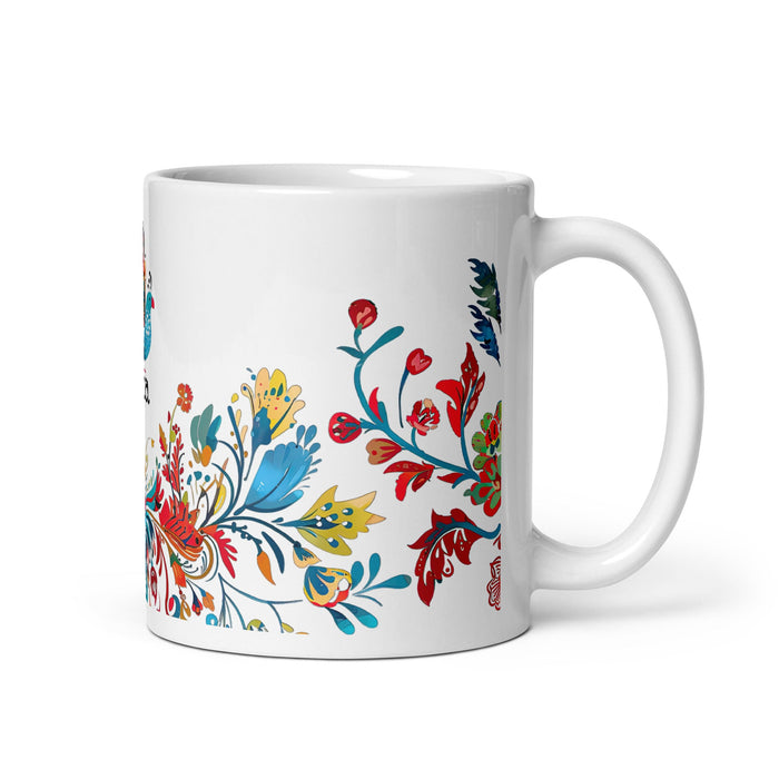 Alba Exclusive Name Art Piece Home Office Work Coffee Mug Mexican Spanish Pride Gift Cup One - Of - A - Kind Calligraphy White Glossy Mug | A22 - Mexicada