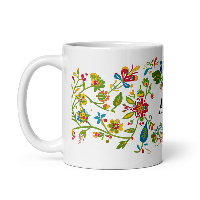 Alba Exclusive Name Art Piece Home Office Work Coffee Mug Mexican Spanish Pride Gift Cup One-Of-A-Kind Calligraphy White Glossy Mug | A25 Mexicada