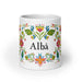 Alba Exclusive Name Art Piece Home Office Work Coffee Mug Mexican Spanish Pride Gift Cup One-Of-A-Kind Calligraphy White Glossy Mug | A25 Mexicada