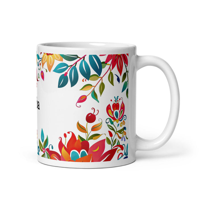 Alba Exclusive Name Art Piece Home Office Work Coffee Mug Mexican Spanish Pride Gift Cup One - Of - A - Kind Calligraphy White Glossy Mug | A26 - Mexicada