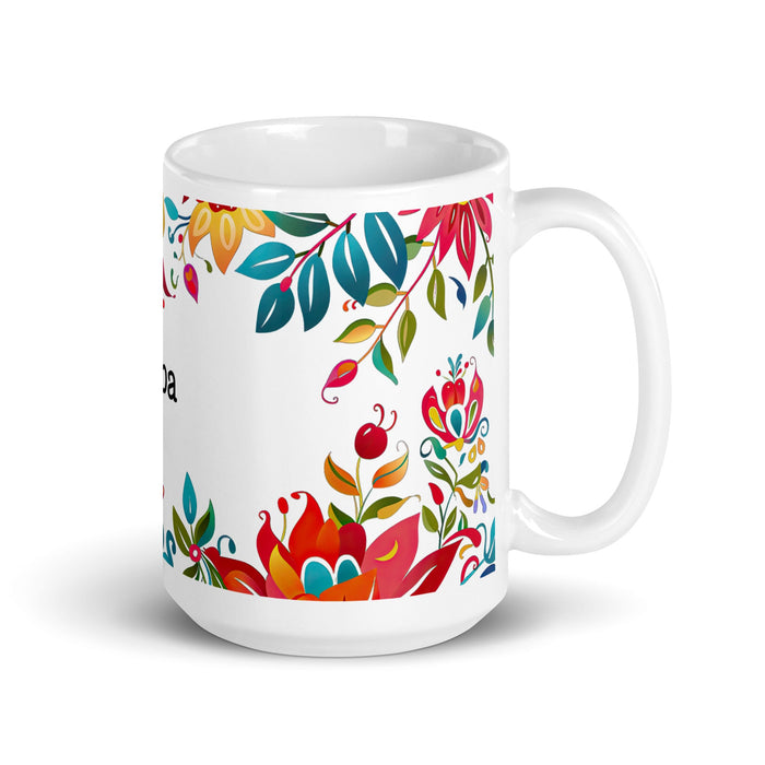 Alba Exclusive Name Art Piece Home Office Work Coffee Mug Mexican Spanish Pride Gift Cup One - Of - A - Kind Calligraphy White Glossy Mug | A26 - Mexicada