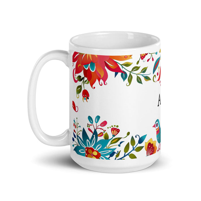 Alba Exclusive Name Art Piece Home Office Work Coffee Mug Mexican Spanish Pride Gift Cup One-Of-A-Kind Calligraphy White Glossy Mug | A26 Mexicada