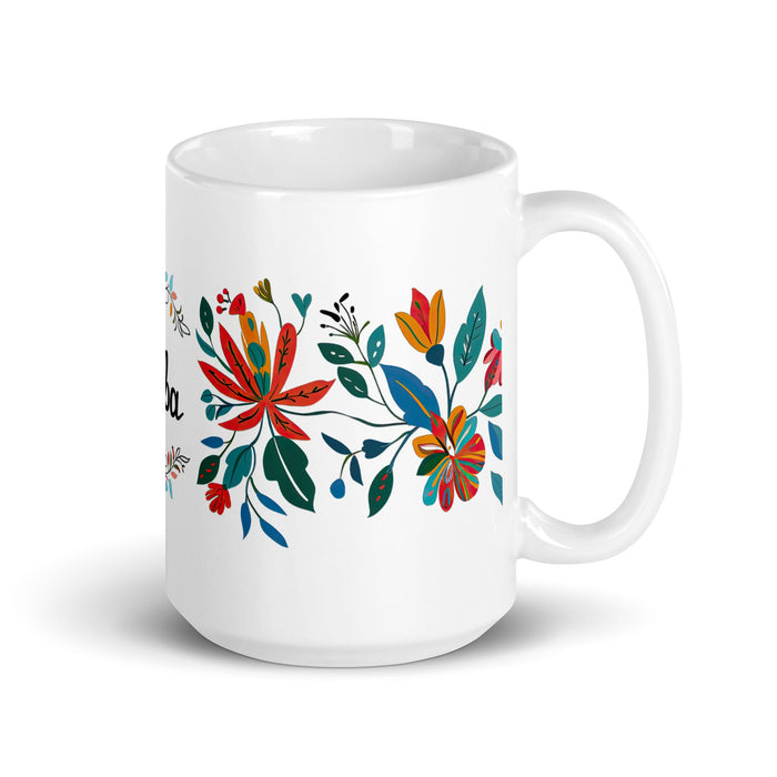 Alba Exclusive Name Art Piece Home Office Work Coffee Mug Mexican Spanish Pride Gift Cup One - Of - A - Kind Calligraphy White Glossy Mug | A28 - Mexicada