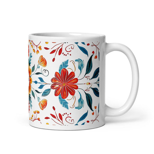Alba Exclusive Name Art Piece Home Office Work Coffee Mug Mexican Spanish Pride Gift Cup One-Of-A-Kind Calligraphy White Glossy Mug | A3 Mexicada 11 oz